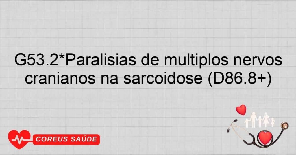 G53.2*Paralisias de múltiplos nervos cranianos na sarcoidose (D86.8+) G53.2*Paralisias de múltiplos nervos cranianos na sarcoidose (D86.8+)