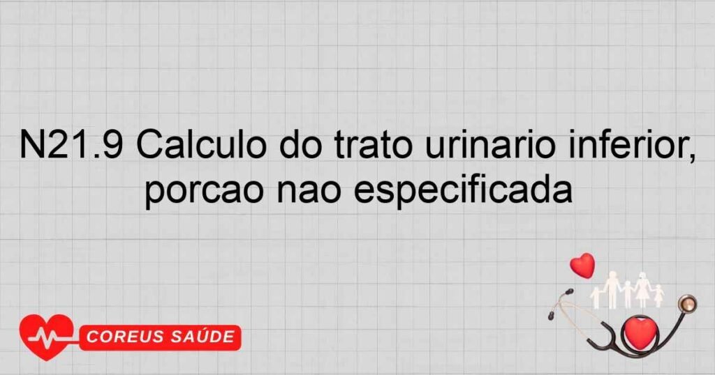 N21.9 Cálculo do trato urinário inferior, porção não especificada