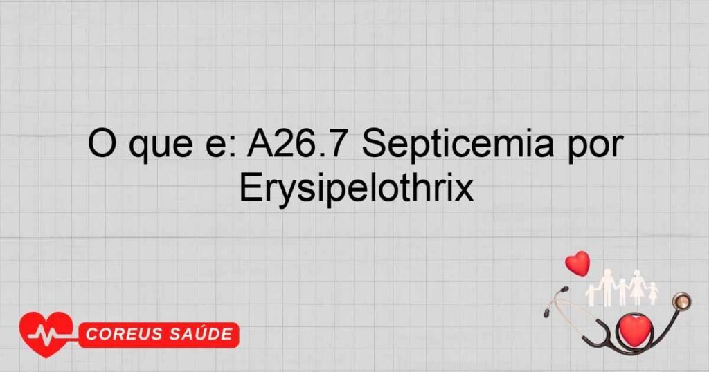 O que é: A26.7 Septicemia por Erysipelothrix