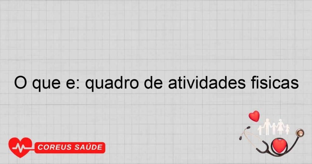 O que é: quadro de atividades físicas