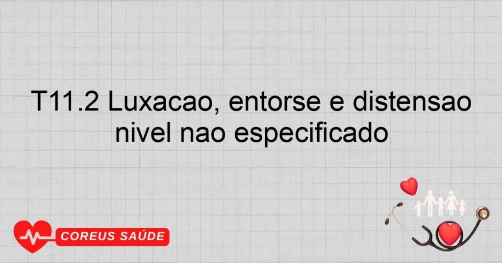 T11.2 Luxação, entorse e distensão de articulação e ligamento não especificados do membro superior, nível não especificado T11.2 Luxação, entorse e distensão de articulação e ligamento não especificados do membro superior, nível não especificado
