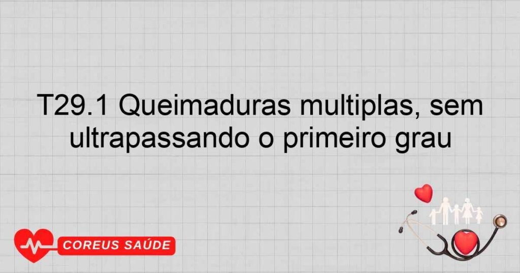 T29.1 Queimaduras múltiplas, sem mencionar queimadura(s) ultrapassando o primeiro grau