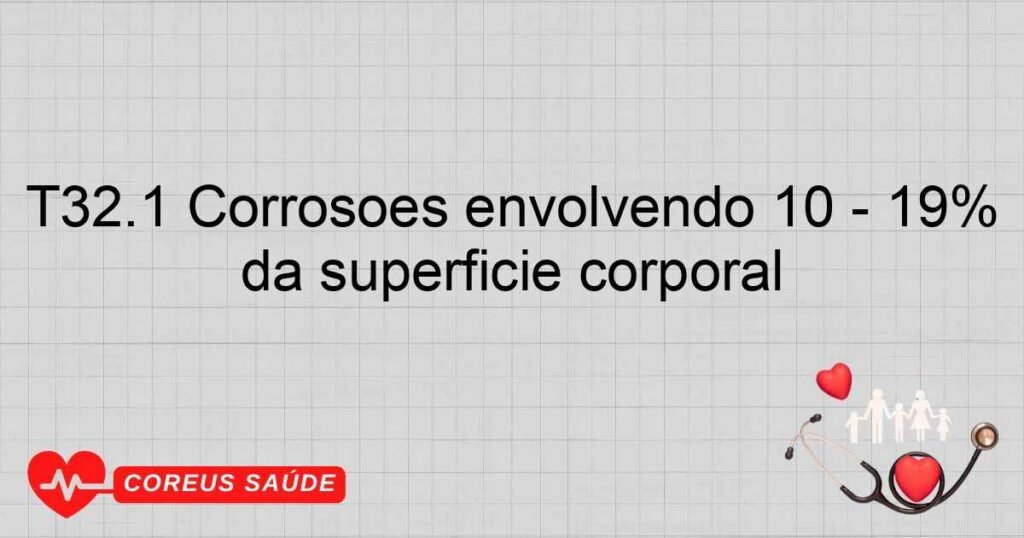 T32.1 Corrosões envolvendo 10 ­ 19% da superfície corporal