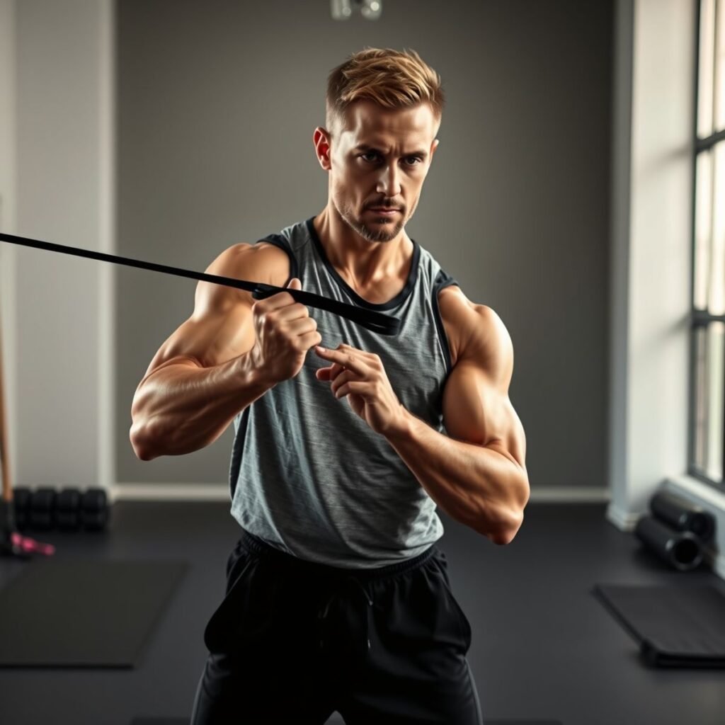 exercício bíceps com elástico: aprenda a treinar corretamente