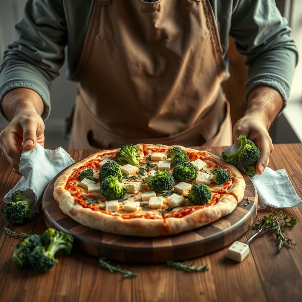 Pizza fit de brócolis e queijo: receita saudável e deliciosa