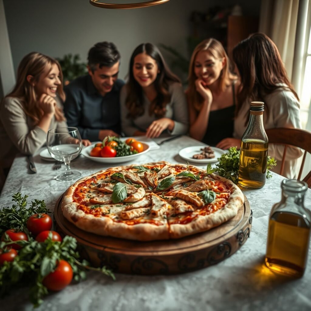 Pizza fit com frango defumado: receita saudável e saborosa Pizza fit com frango defumado: receita saudável e saborosa