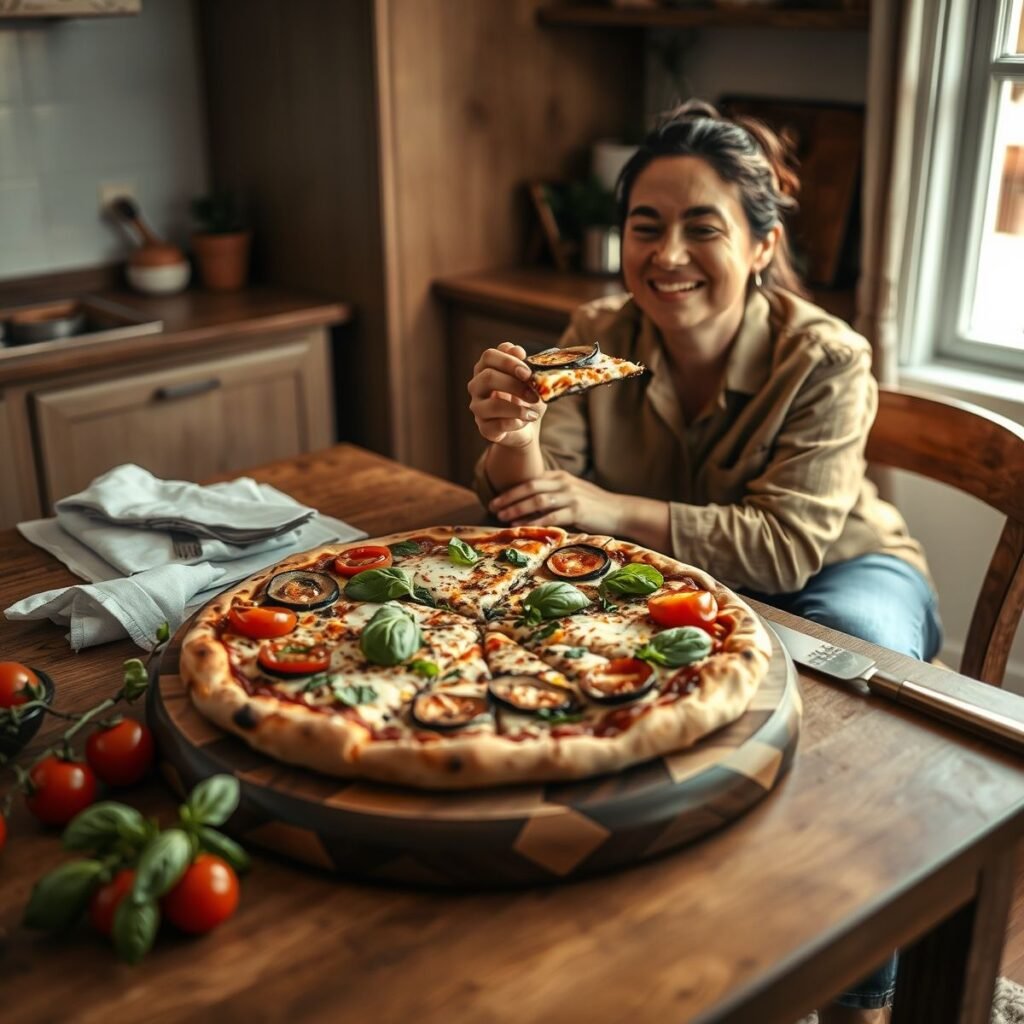 Pizza fit de berinjela grelhada: receita saudável e deliciosa