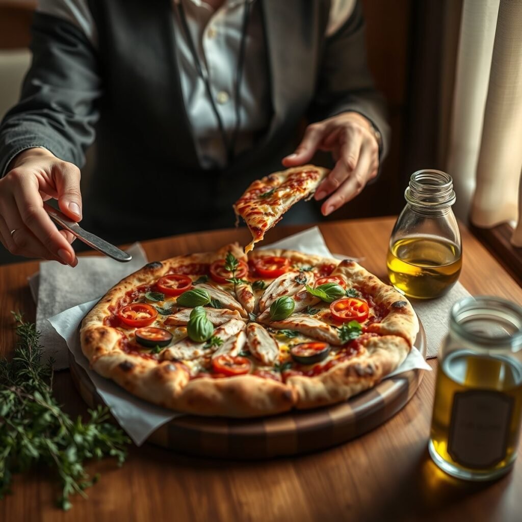 Pizza fit de frango grelhado: receita saudável e saborosa